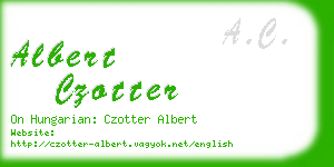 albert czotter business card
